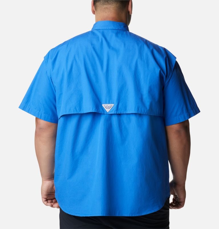 Men's Columbia PFG Bonehead Short Sleeve Shirts Blue | Plus Size CA-Y4AC8